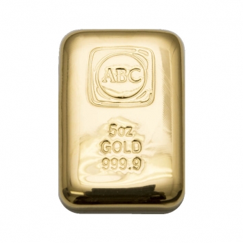 5oz ABC Cast Gold Bar 9999 Purity