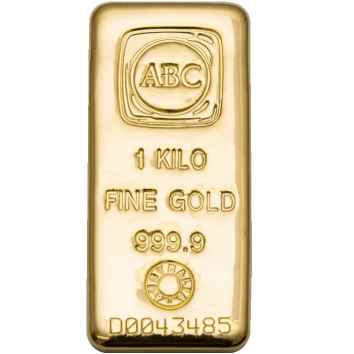 1kg ABC Cast Gold Bullion Bar 9999 Purity