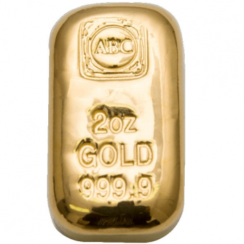 2oz ABC Cast Gold Bar 9999 Purity