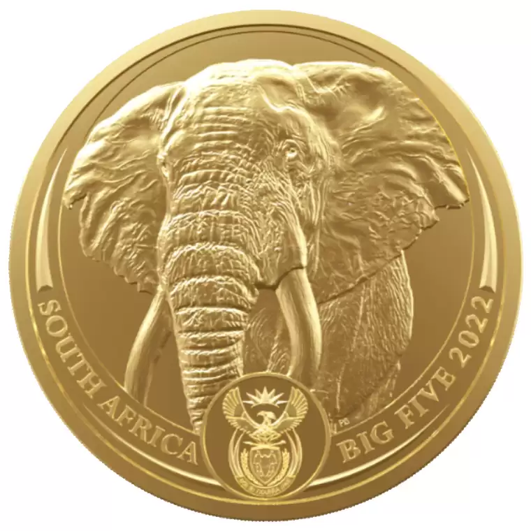 1oz Gold Prestige Bullion Big Five Elephant Minted Coin